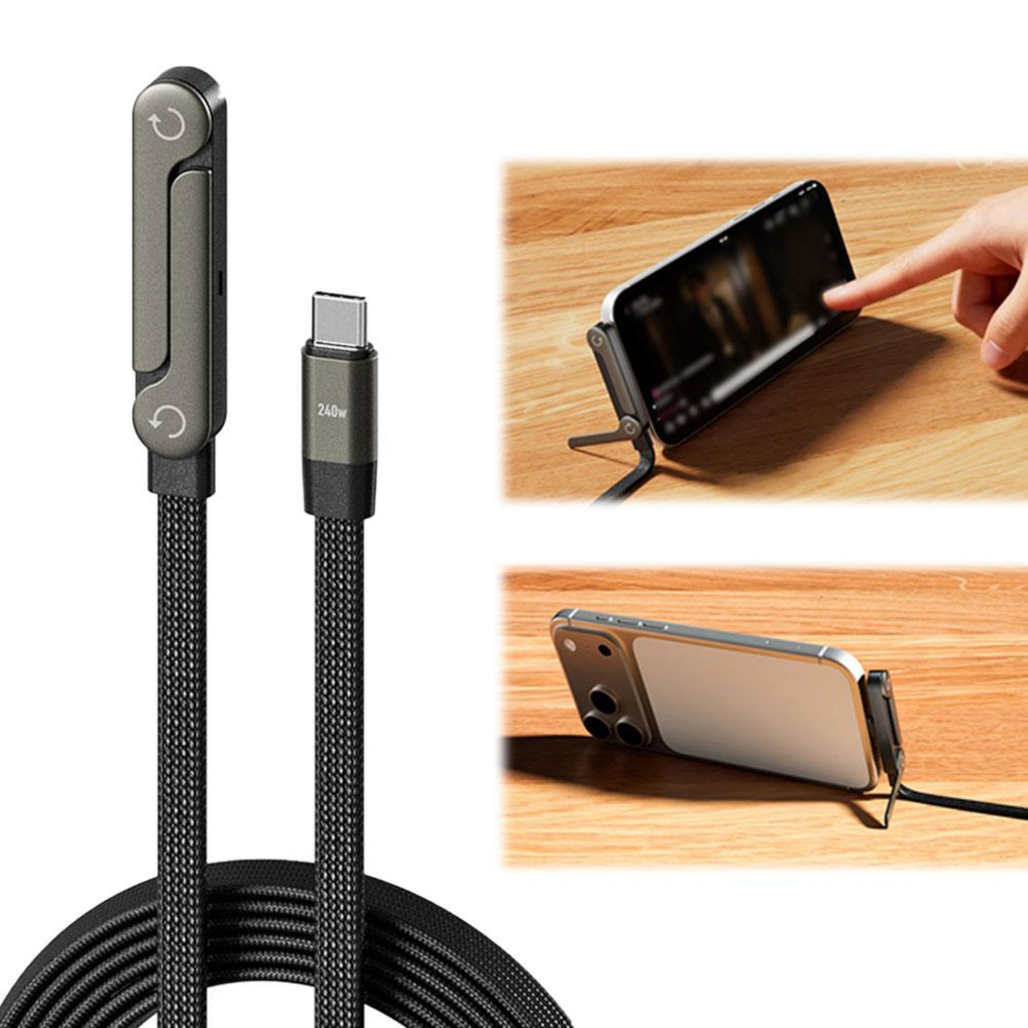 USB-C ProFlex™ – Vinklad Snabbladdningskabel 240W