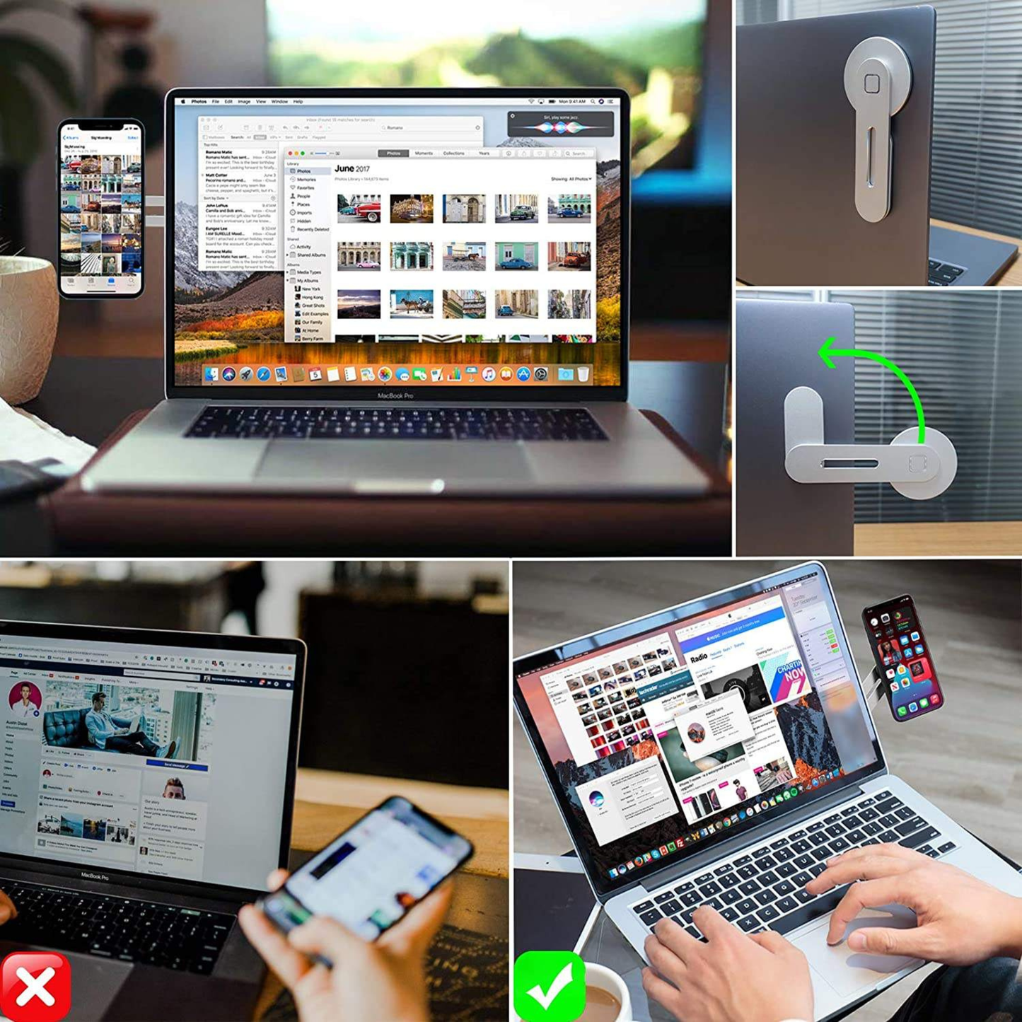 Magnetisk Mobilhållare för Laptop – Ultratunn & 180° Justerbar