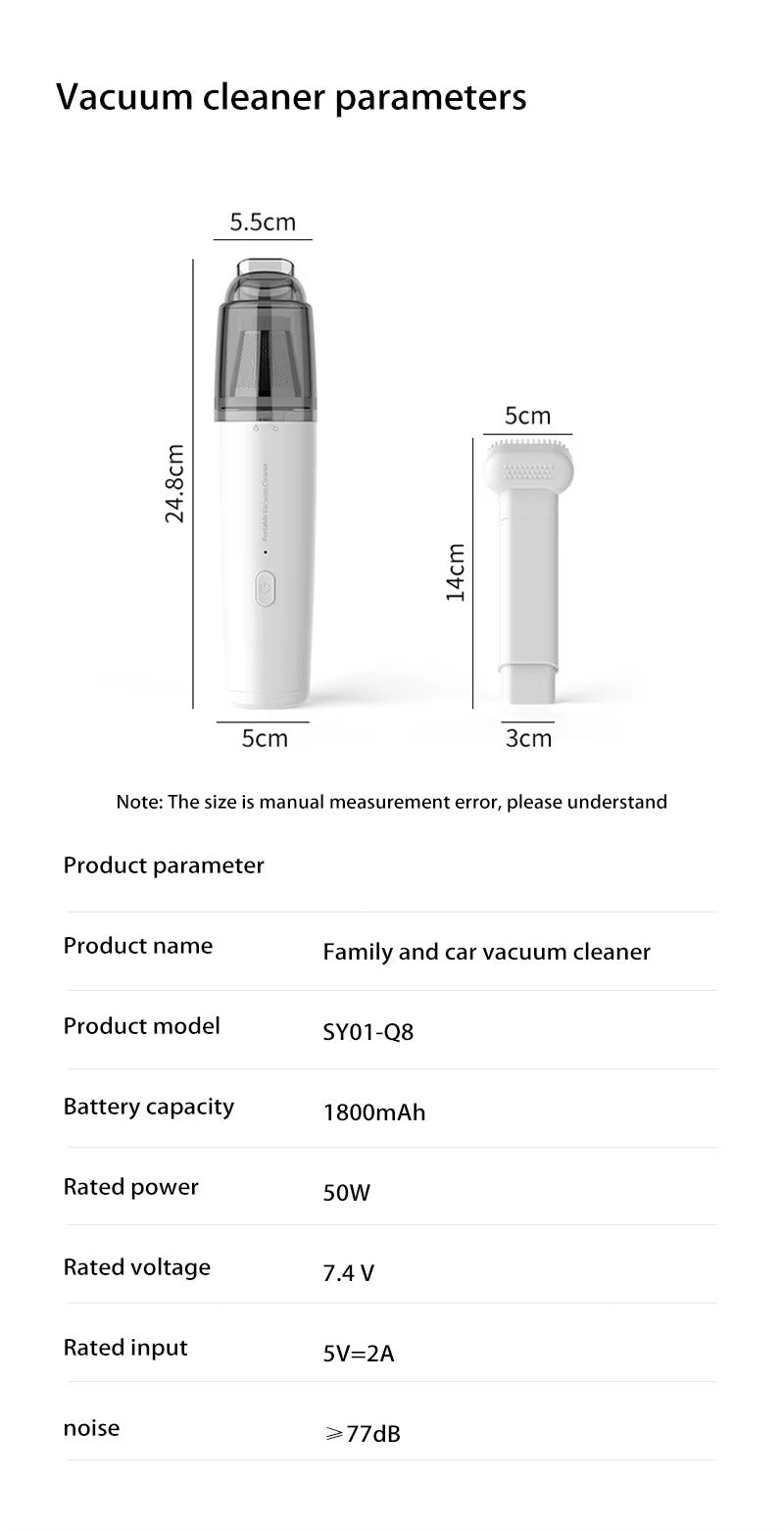 Xiaomi-typ Handhållen Bil- & Hemdammsugare – Trådlös & Kompakt