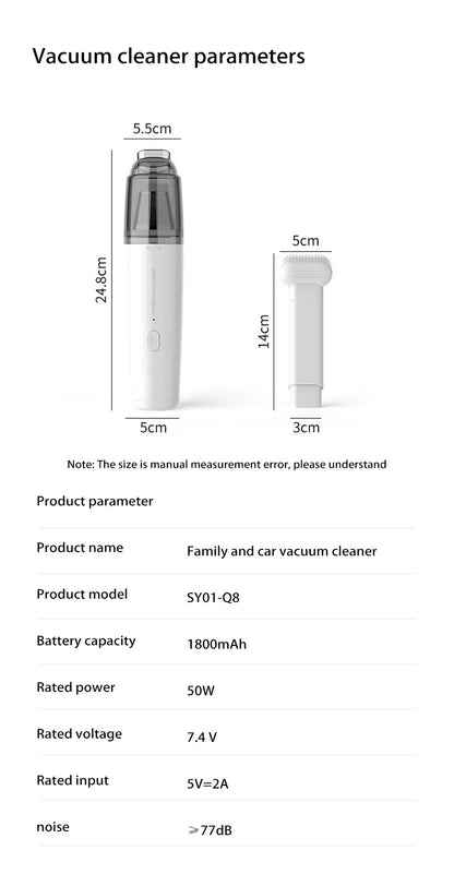 Xiaomi-typ Handhållen Bil- & Hemdammsugare – Trådlös & Kompakt